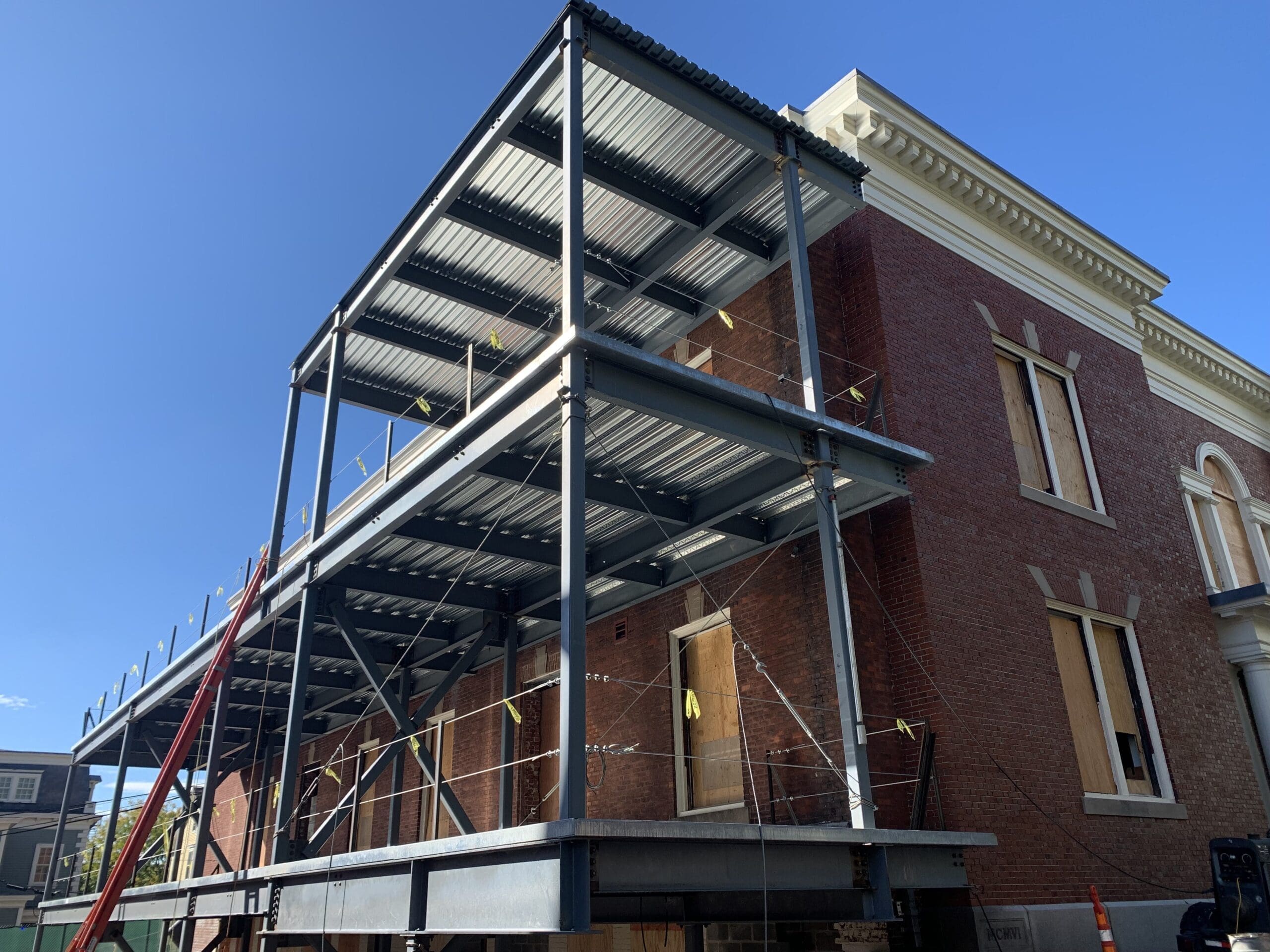 Construction of Marble Fairbanks' Addition to Churchill House and the Rites and Reason Theatre at Brown University